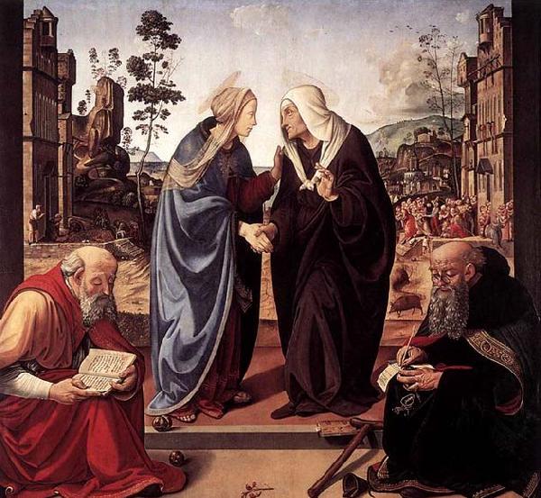 Piero di Cosimo The Visitation with Sts Nicholas and Anthony